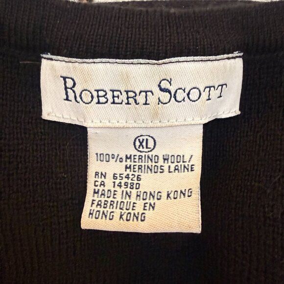 Vintage Y2K 2000 Beaded NYE Fireworks NYC City Skyline Merino Wool Cardigan XL - Picture 12 of 12